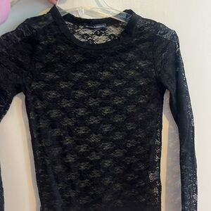 brandy melville black mesh long sleeve
